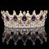 Luxury Retro Gold Color Pink Crystal Round Bridal Crown Classic Baroque Rhinestone Diadem Tiaras Women Wedding Hair Accessories - GiFTiFY