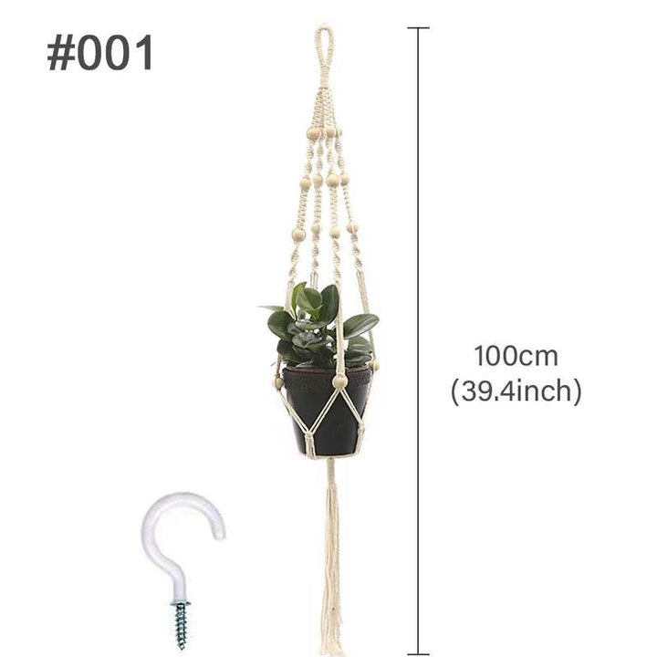 Hanging Plant Handmade Macrame Plant Hanger Flower Pot Planter Hanger Wall Decor Courtyard Garden Hanging Planter Hanging Basket - GiFTiFY