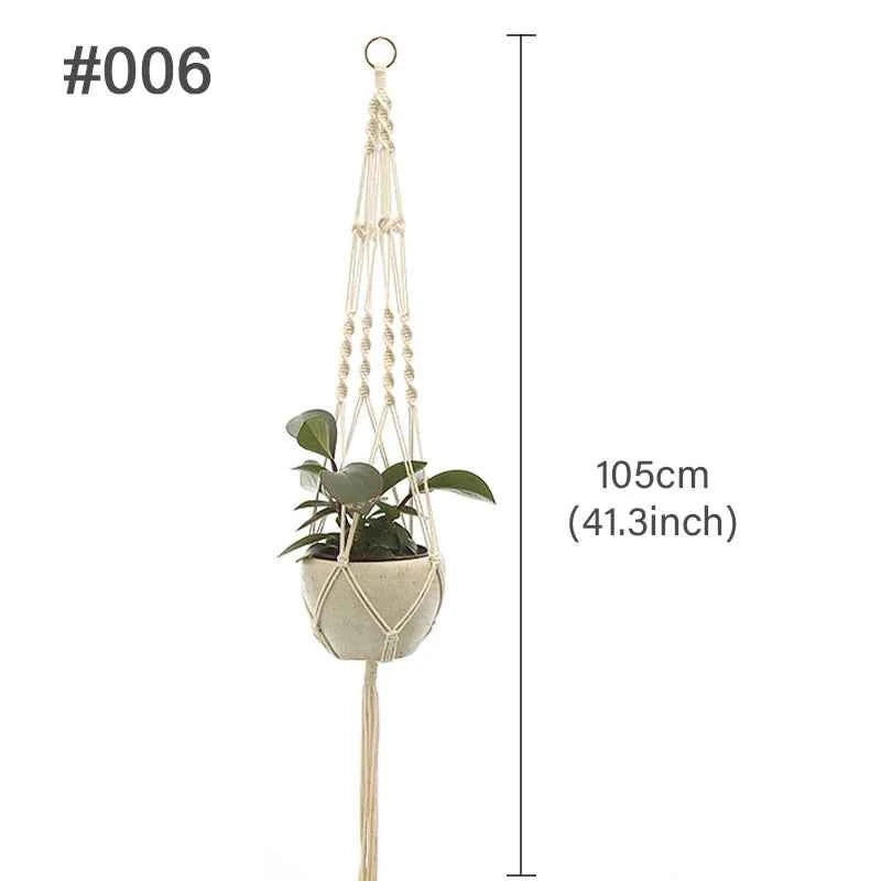 Hanging Plant Handmade Macrame Plant Hanger Flower Pot Planter Hanger Wall Decor Courtyard Garden Hanging Planter Hanging Basket by DSERS
