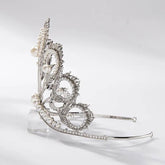 Luxury Miss Universe Crown Round Wedding Crystal Pearl Crowns Peacock Feather Tiaras Rhinestone Pageant Diadem CZ Coroa Novia - GiFTiFY