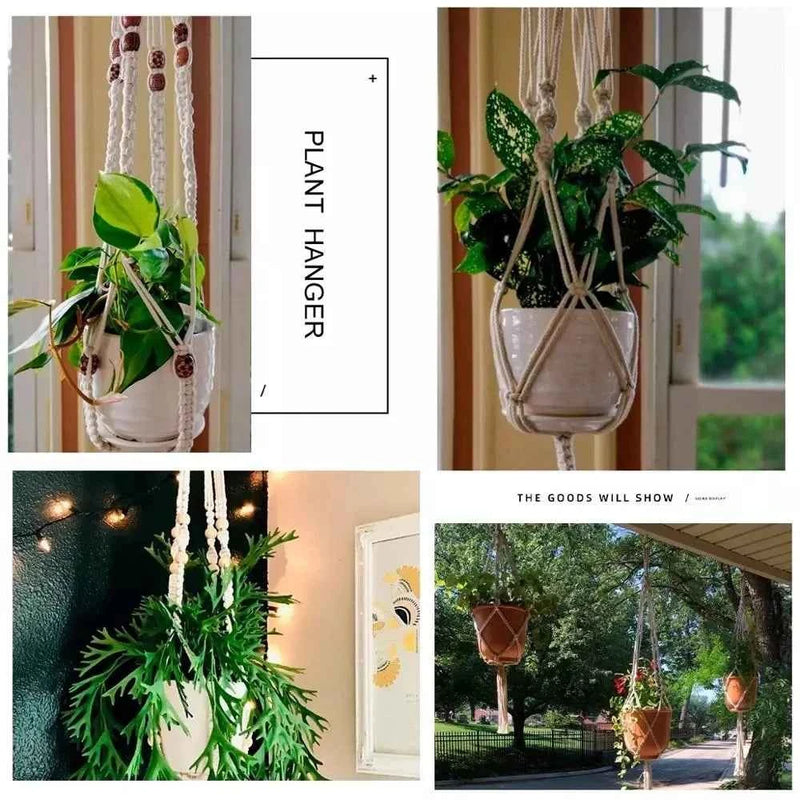Hanging Plant Handmade Macrame Plant Hanger Flower Pot Planter Hanger Wall Decor Courtyard Garden Hanging Planter Hanging Basket by DSERS
