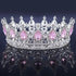 Luxury Retro Gold Color Pink Crystal Round Bridal Crown Classic Baroque Rhinestone Diadem Tiaras Women Wedding Hair Accessories - GiFTiFY