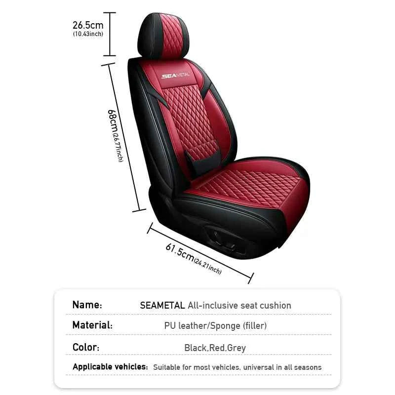 SEAMETAL Luxury Car Seat Covers PU Leather Vehicle Seat Cushion Premium Automotive Chair Protector Universal for Car Truck SUV by GiFiFY