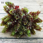 YO CHO Artificial Fake Plant Twigs Succulents Leaves 30 Heads Pineapple Grass Green Plastic Plant DIY Home Garden Wedding Decor