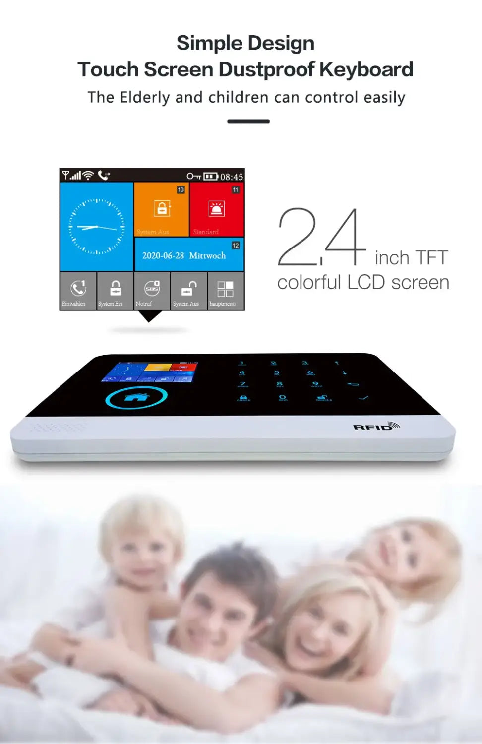 Home Burglar Security System with Camera WiFi GSM Home Security System