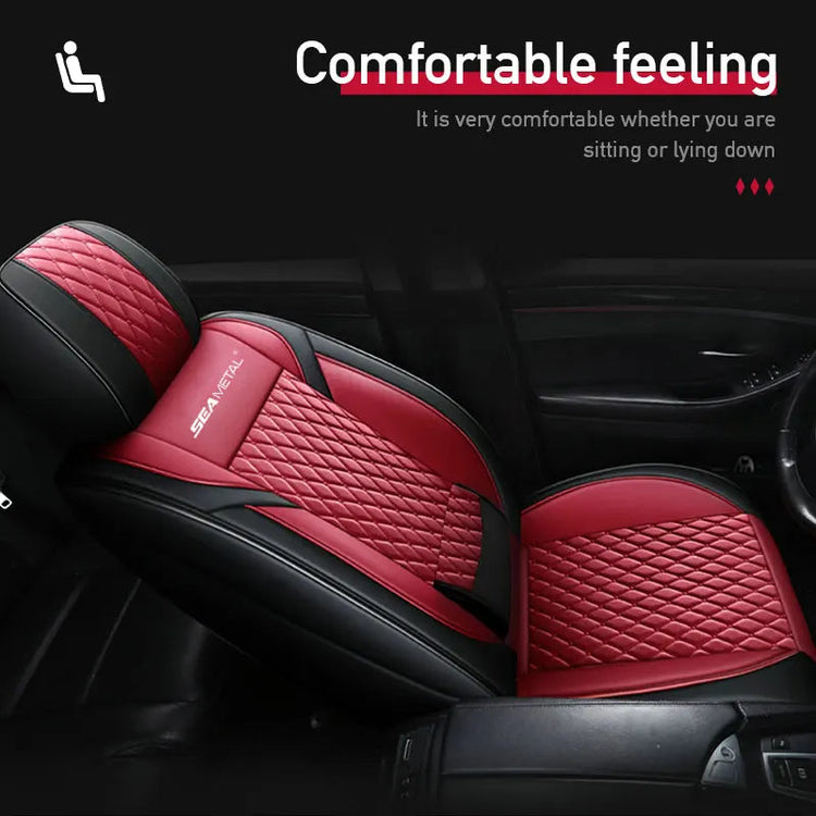 SEAMETAL Luxury Car Seat Covers PU Leather Vehicle Seat Cushion Premium Automotive Chair Protector Universal for Car Truck SUV GiFiFY