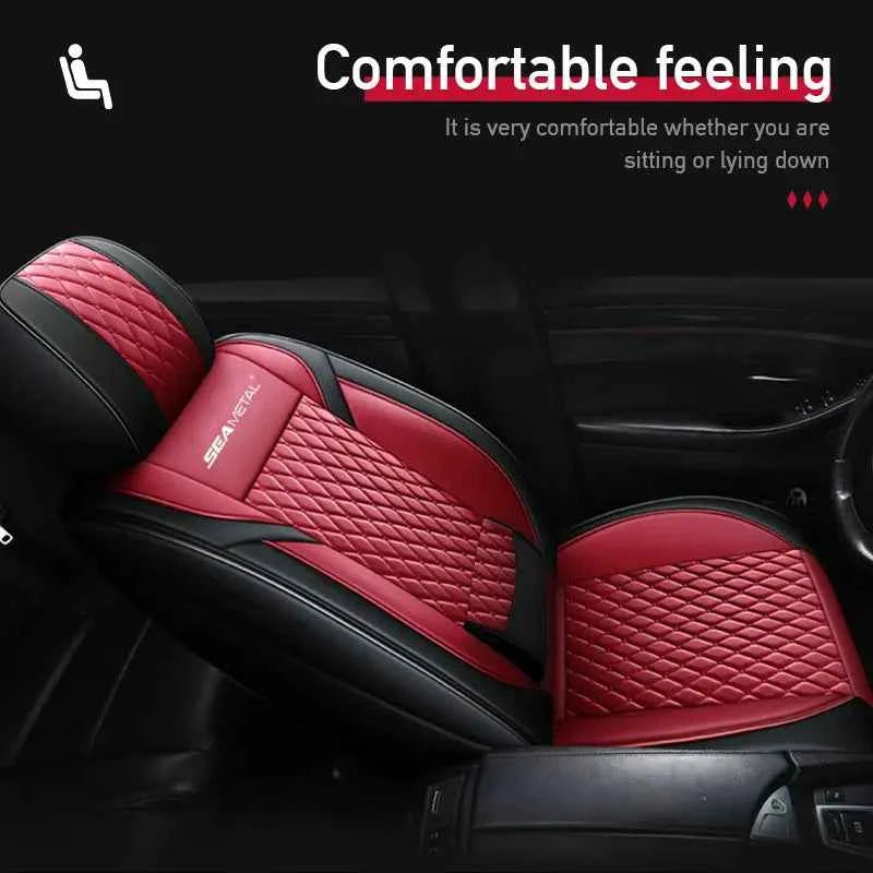 SEAMETAL Luxury Car Seat Covers PU Leather Vehicle Seat Cushion Premium Automotive Chair Protector Universal for Car Truck SUV by GiFiFY