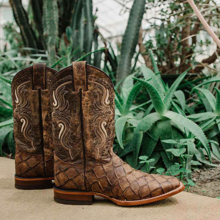 Soto Boots Men's Pirarucu Print Cowboy Boots H4015 - GiFTiFY