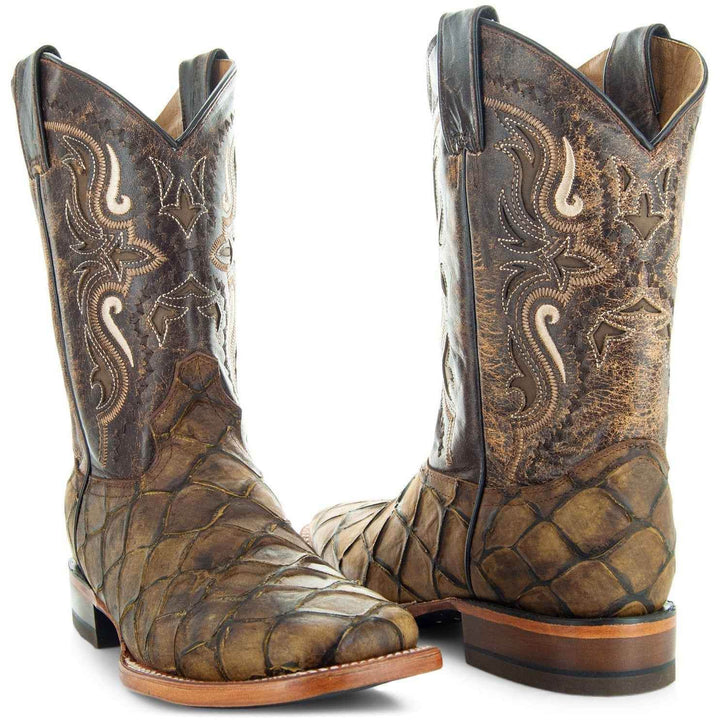 Soto Boots Men's Pirarucu Print Cowboy Boots H4015 - GiFTiFY