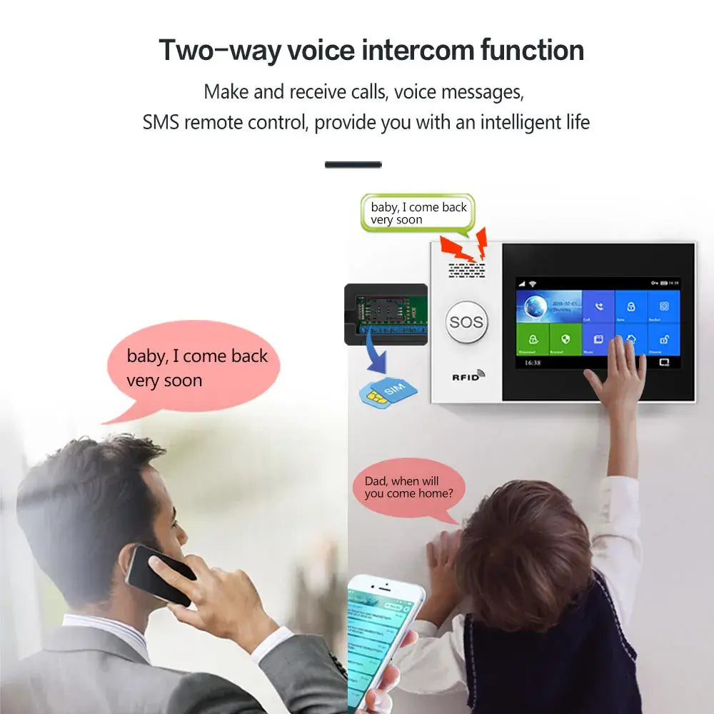 Home Security System with PIR Motion Sensor and Door Sensor