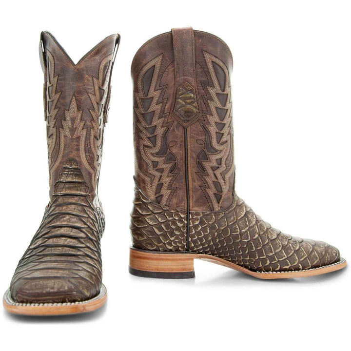 Soto Boots Mens Tan Python Print Boots H50032 - GiFTiFY