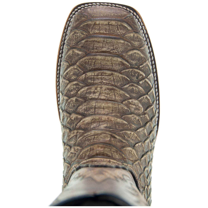 Soto Boots Mens Tan Python Print Boots H50032 - GiFTiFY