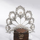 Luxury Miss Universe Crown Round Wedding Crystal Pearl Crowns Peacock Feather Tiaras Rhinestone Pageant Diadem CZ Coroa Novia DSERS