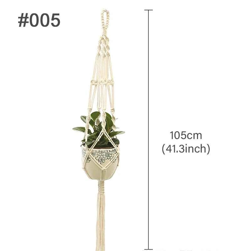 Hanging Plant Handmade Macrame Plant Hanger Flower Pot Planter Hanger Wall Decor Courtyard Garden Hanging Planter Hanging Basket by DSERS