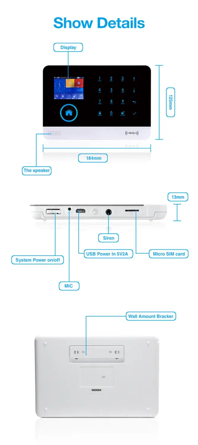 Home Burglar Security System with Camera WiFi GSM Home Security System