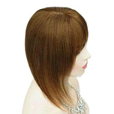 Doreen 13*13cm 8" 12" 16" Topper Hair with Bangs Real Remy Human Hair Toppers for Women With Thin Hair Silk Base with Hair Weft