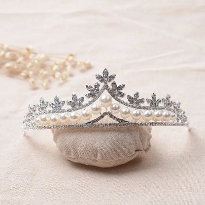 Magnificent Pearl Wedding Bridal Jewelry Sets Women Bride Wedding Party Jewelry Accessories Crystal Tiara Crown Earring Necklace GiFTiFY