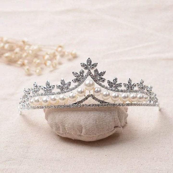 Magnificent Pearl Wedding Bridal Jewelry Sets Women Bride Wedding Party Jewelry Accessories Crystal Tiara Crown Earring Necklace - GiFTiFY