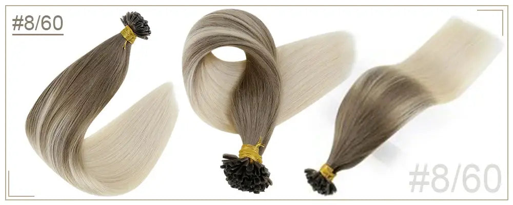 Full Shine U Tip Hair Extensions Fusion Hair Balayage Color 40-50g Keratin Glue Beads Prebonded Human Hair Extensiones