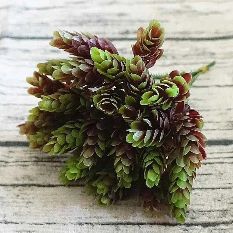 YO CHO Artificial Fake Plant Twigs Succulents Leaves 30 Heads Pineapple Grass Green Plastic Plant DIY Home Garden Wedding Decor