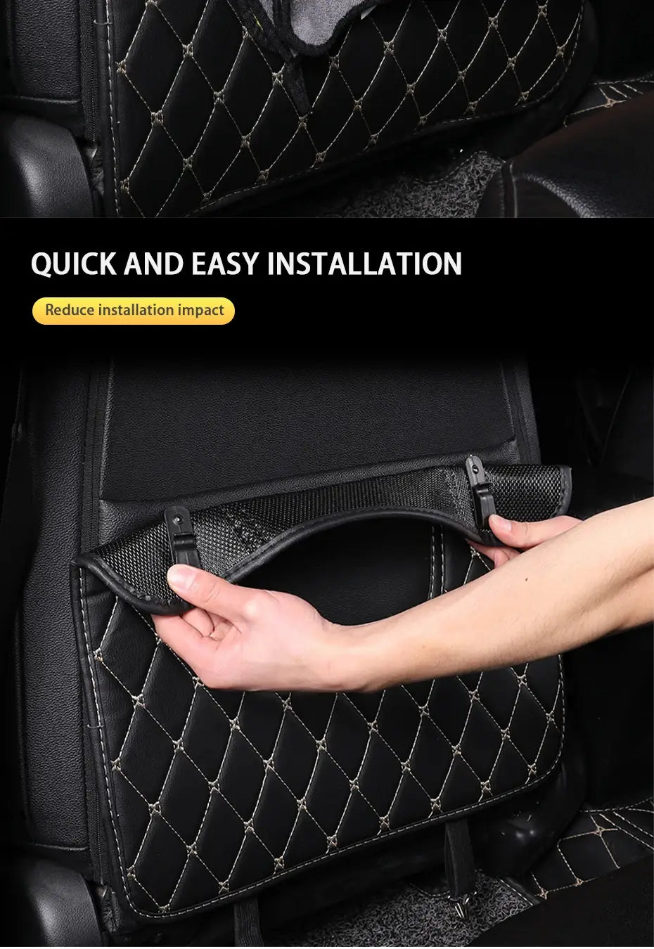 Black Car Seat Protector Pad with Red Stitching