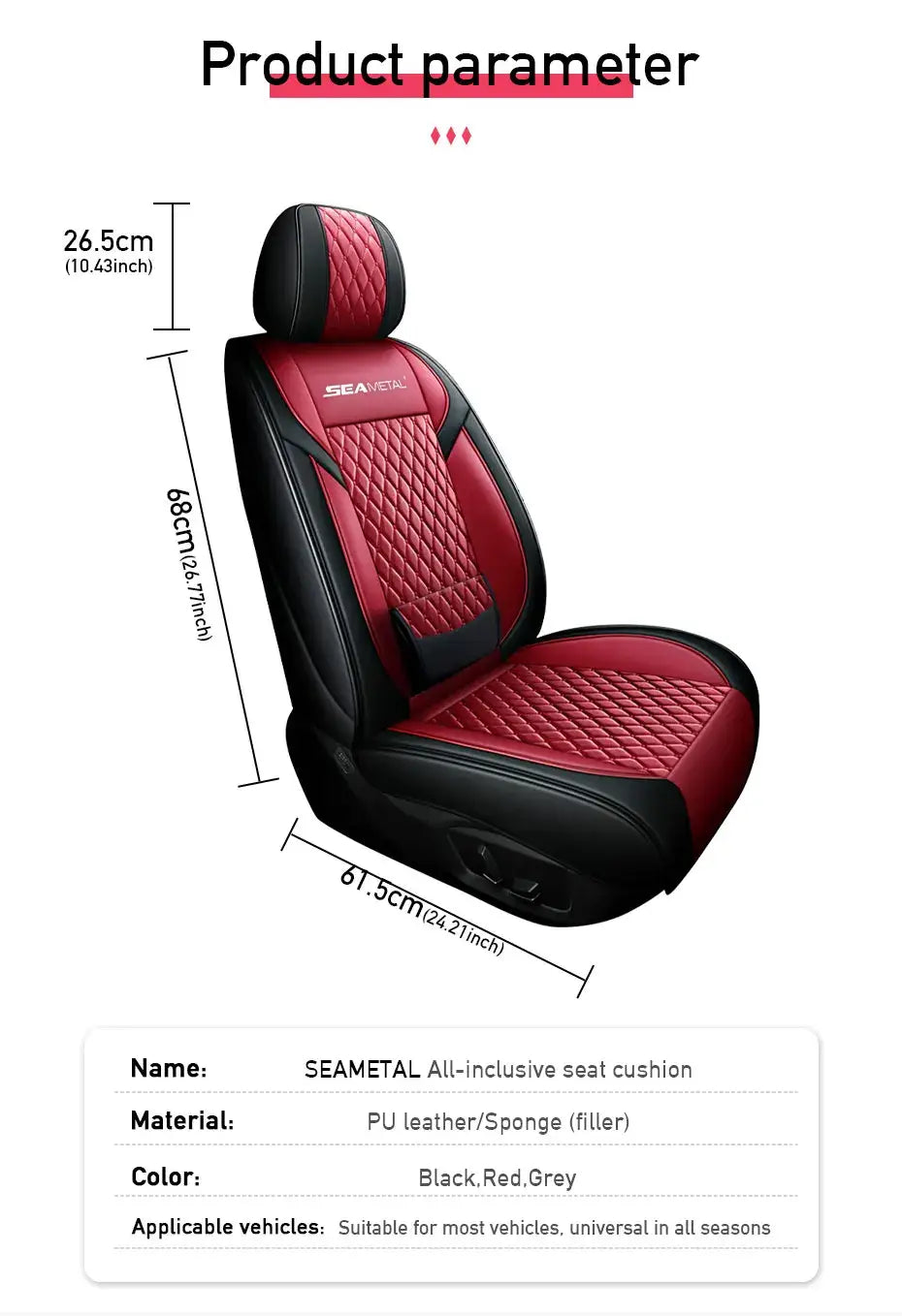 Red and Black Car Seat Cover Set