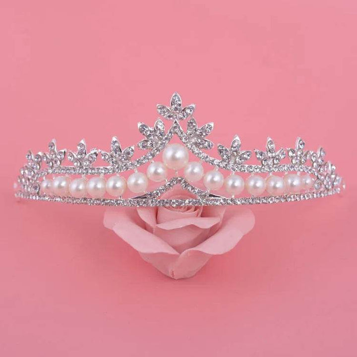 Magnificent Pearl Wedding Bridal Jewelry Sets Women Bride Wedding Party Jewelry Accessories Crystal Tiara Crown Earring Necklace - GiFTiFY