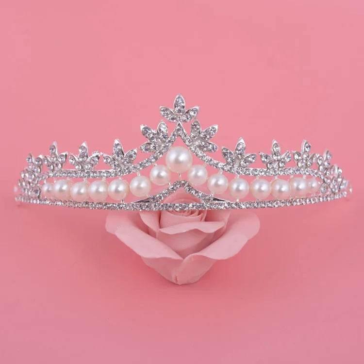 Magnificent Pearl Wedding Bridal Jewelry Sets Women Bride Wedding Party Jewelry Accessories Crystal Tiara Crown Earring Necklace Tiaras by DSERS