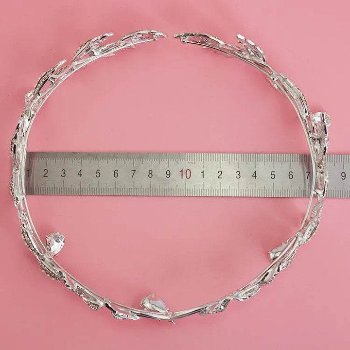 Luxury Crystal Crown Bridal Hair Accessories Wedding Rhinestone Waterdrop Leaf Tiara Crown Headband Frontlet Brides Hair Jewelry - GiFTiFY