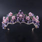 Luxury Baroque Purple Crystal Pearl Bridal Crown Tiara Magnificent Rhinestone Diadem for Bride Headband Wedding Hair Accessories DSERS