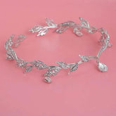 Luxury Crystal Crown Bridal Hair Accessories Wedding Rhinestone Waterdrop Leaf Tiara Crown Headband Frontlet Brides Hair Jewelry - GiFTiFY