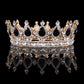 Luxury Retro Gold Color Pink Crystal Round Bridal Crown Classic Baroque Rhinestone Diadem Tiaras Women Wedding Hair Accessories GiFTiFY
