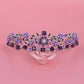 Luxury Baroque Purple Crystal Pearl Bridal Crown Tiara Magnificent Rhinestone Diadem for Bride Headband Wedding Hair Accessories DSERS