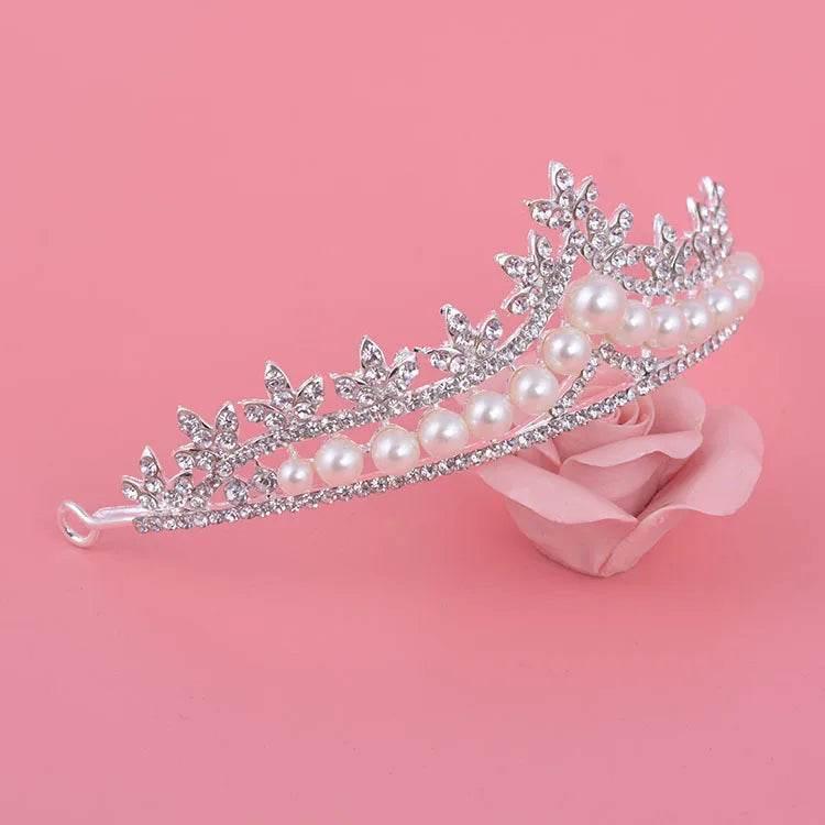 Magnificent Pearl Wedding Bridal Jewelry Sets Women Bride Wedding Party Jewelry Accessories Crystal Tiara Crown Earring Necklace Tiaras by DSERS