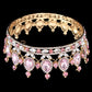 Luxury Retro Gold Color Pink Crystal Round Bridal Crown Classic Baroque Rhinestone Diadem Tiaras Women Wedding Hair Accessories GiFTiFY