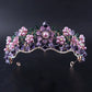 Luxury Baroque Purple Crystal Pearl Bridal Crown Tiara Magnificent Rhinestone Diadem for Bride Headband Wedding Hair Accessories DSERS