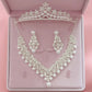 Magnificent Pearl Wedding Bridal Jewelry Sets Women Bride Wedding Party Jewelry Accessories Crystal Tiara Crown Earring Necklace GiFTiFY