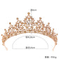 Baroque Gold Color Champagne Crystal Heart Bridal Tiara Crown Rhinestone Pageant Diadem Veil Tiara Headband Wedding Hair Jewelry GiFTiFY