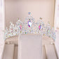 Baroque Gold Color Champagne Crystal Heart Bridal Tiara Crown Rhinestone Pageant Diadem Veil Tiara Headband Wedding Hair Jewelry GiFTiFY