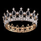Luxury Retro Gold Color Pink Crystal Round Bridal Crown Classic Baroque Rhinestone Diadem Tiaras Women Wedding Hair Accessories GiFTiFY