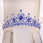 Baroque Gold Color Champagne Crystal Heart Bridal Tiara Crown Rhinestone Pageant Diadem Veil Tiara Headband Wedding Hair Jewelry GiFTiFY