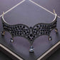 Vintage Black Crystal Beads Bridal Tiaras Crown Rhinestone Diadem Pageant Baroque Crowns Bride Hairband Wedding Hair Accessories