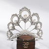 Luxury Miss Universe Crown Round Wedding Crystal Pearl Crowns Peacock Feather Tiaras Rhinestone Pageant Diadem CZ Coroa Novia DSERS