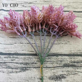 YO CHO Artificial Fake Plant Twigs Succulents Leaves 30 Heads Pineapple Grass Green Plastic Plant DIY Home Garden Wedding Decor