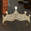 Vintage Black Crystal Beads Bridal Tiaras Crown Rhinestone Diadem Pageant Baroque Crowns Bride Hairband Wedding Hair Accessories