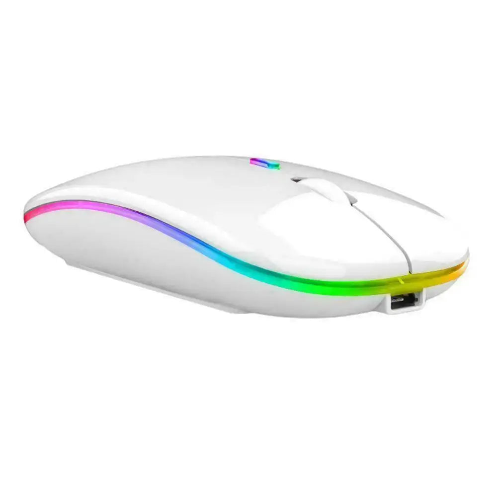 Black USB Rechargeable RGB LED Wireless Mouse