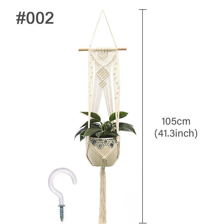 Hanging Plant Handmade Macrame Plant Hanger Flower Pot Planter Hanger Wall Decor Courtyard Garden Hanging Planter Hanging Basket - GiFTiFY