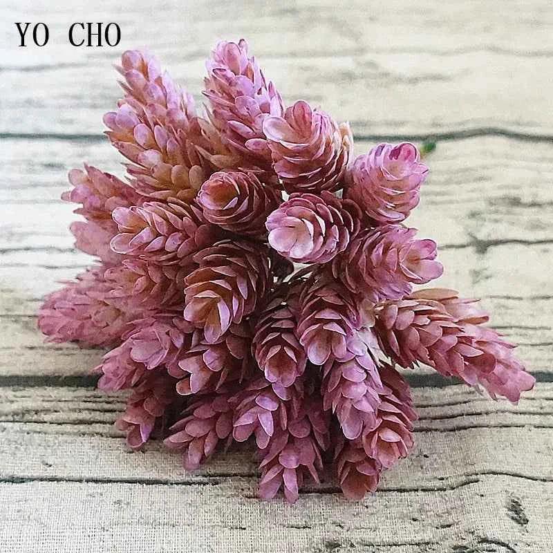 YO CHO Artificial Fake Plant Twigs Succulents Leaves 30 Heads Pineapple Grass Green Plastic Plant DIY Home Garden Wedding Decor by DSERS