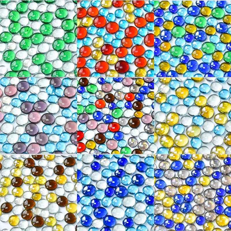 100g/3.52oz(Approx. 18-25pcs) Oblate Bead Glass Mosaic Tiles Colorful Round Mosaic Making Material Multi Diameter DIY Craft Tile