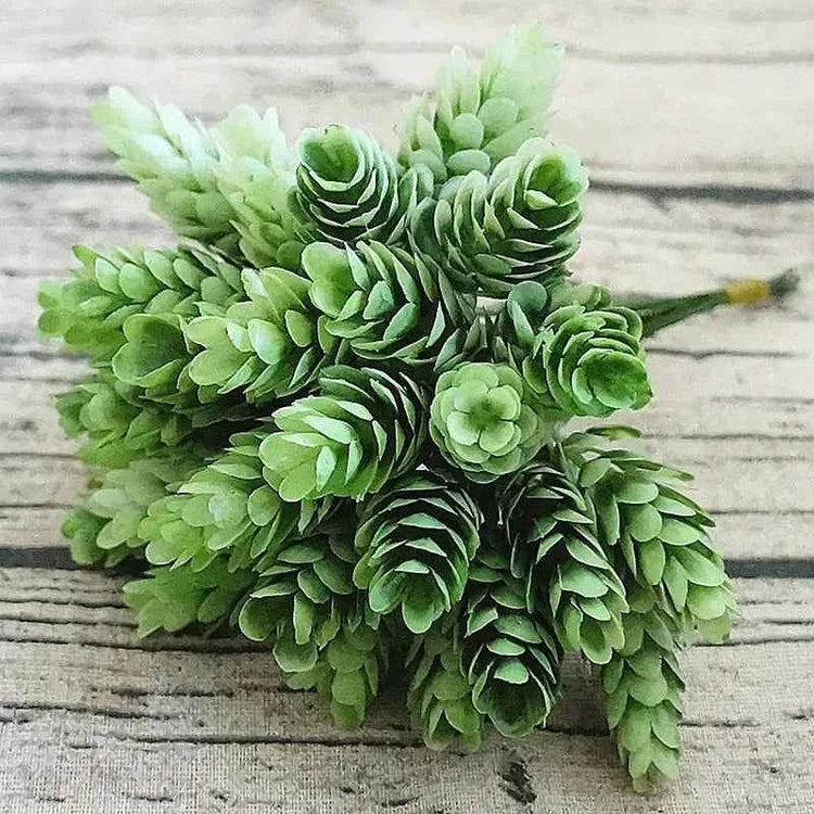 YO CHO Artificial Fake Plant Twigs Succulents Leaves 30 Heads Pineapple Grass Green Plastic Plant DIY Home Garden Wedding Decor